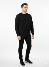 MENS BASIC BLACK SWEATSHIRT - Smgarment's
